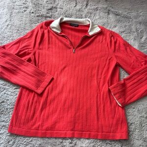Men’s Banana Republic cashmere cotton blend quarter zip sweater size XL